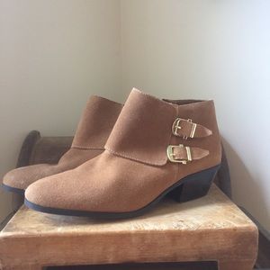 T.J Maxx Size 9.5 Ankle Booties with Gold Buckle